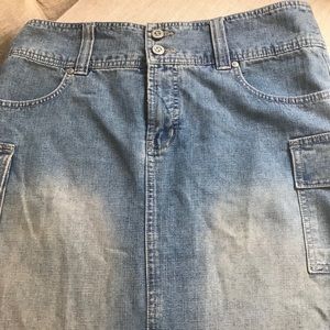 Long denim skirt - high slit